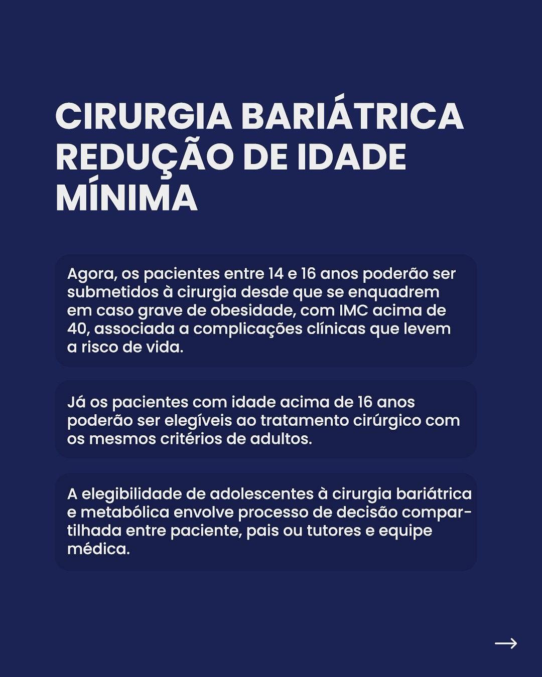 📣 Nova resolução do CFM sobre cirurgia bariátrica publicada hoje!O Conselho Federal de Medicina atualizou os critérios para indicação da cirurgia bariátrica, ampliando o (4)